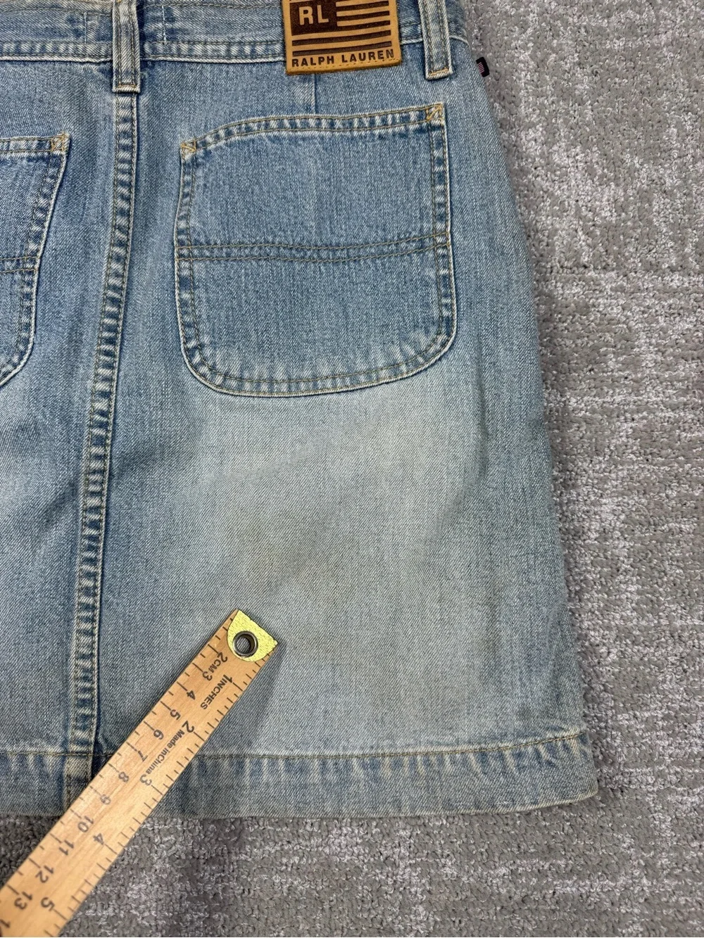 Vintage Y2K Polo Ralph Lauren Jean Co Mini Denim Skirt Women Size 12